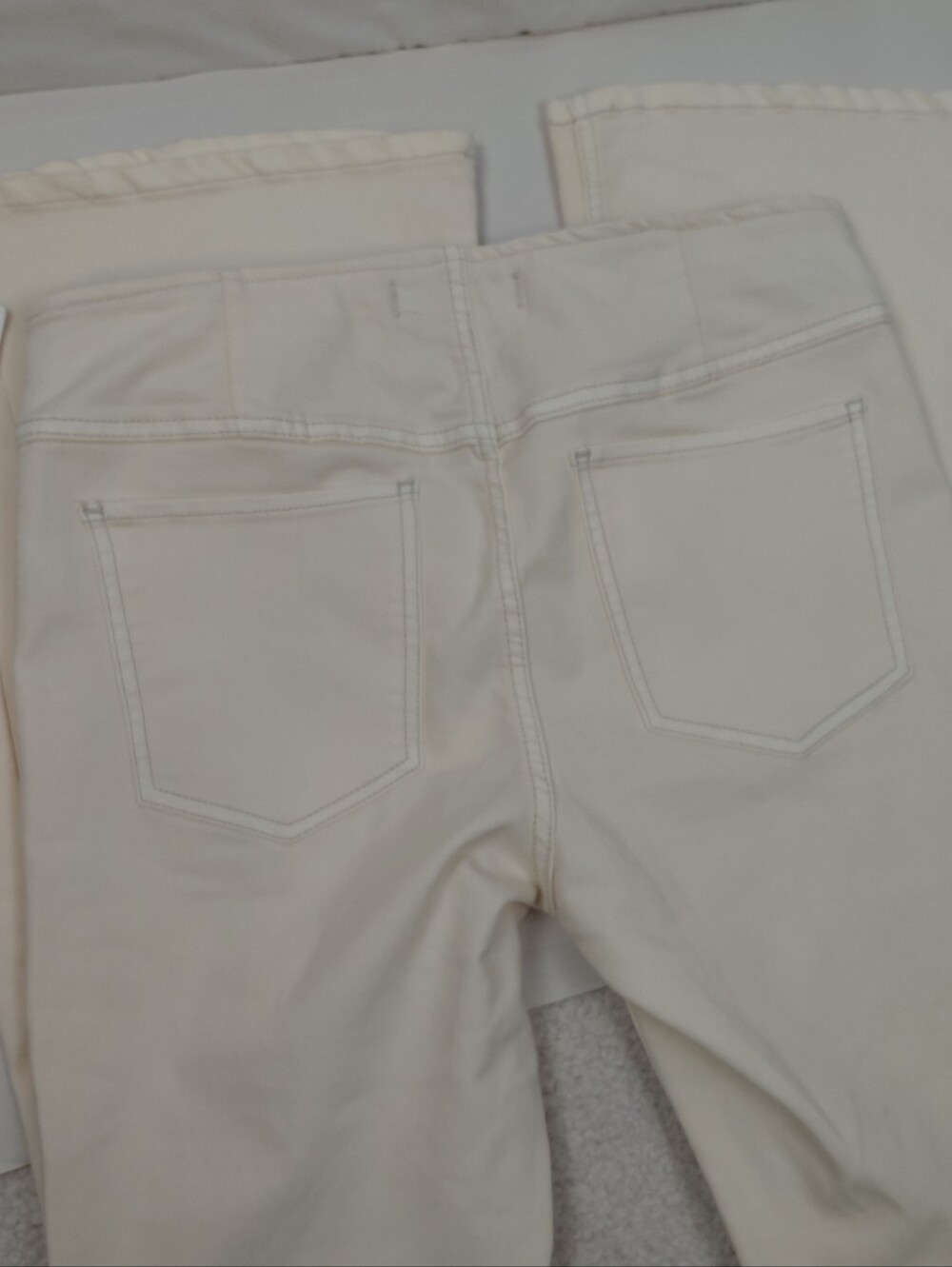 Free People Penny Pull On Bell Bottom Flare Pants Worn White NWT Size 30 - Picture 5 of 10
